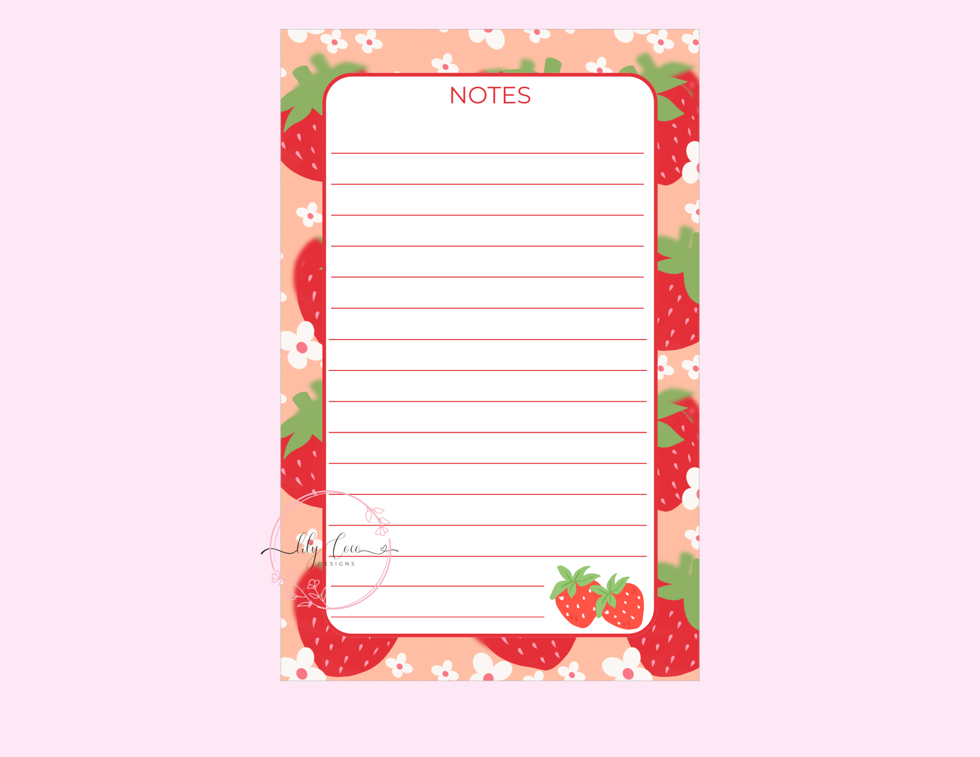 Strawberry Notepad