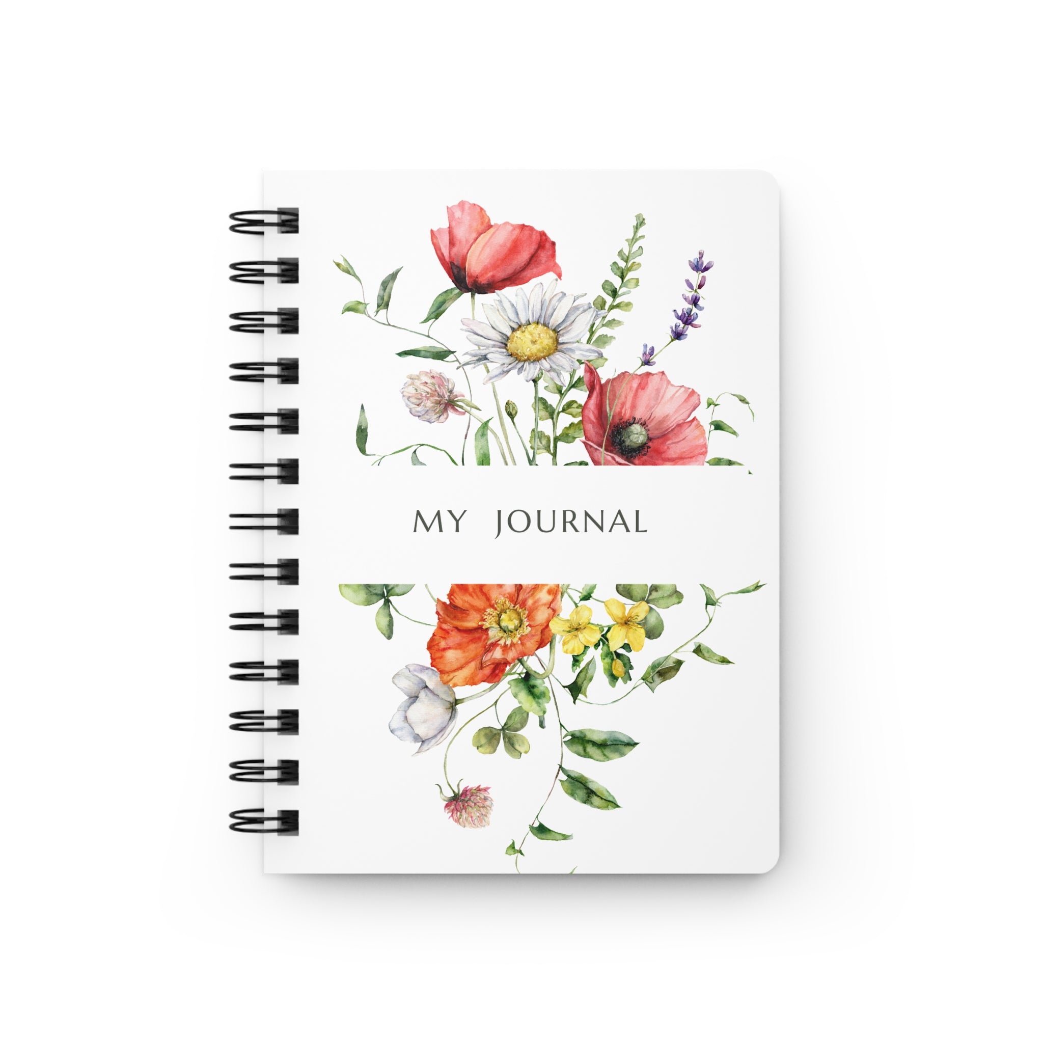 Floral Spiral Journal — "My Journal" Watercolor Wildflower Notebook